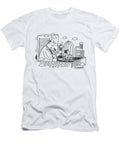 Scientist Taking Air Quality Reading on Roof with Canary Mike Mosedale T-Shirt