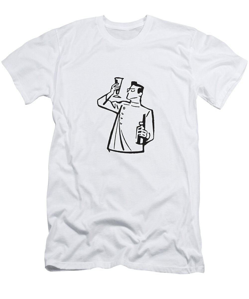 Scientist with Beakers Csa Images T-Shirt