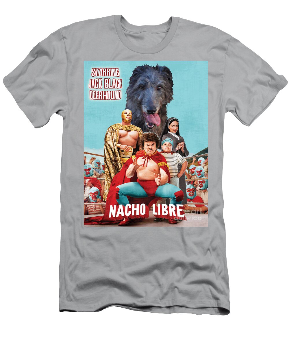 Scottish Deerhound Art Nacho Libre Movie Poster Sandra Sij T-Shirt