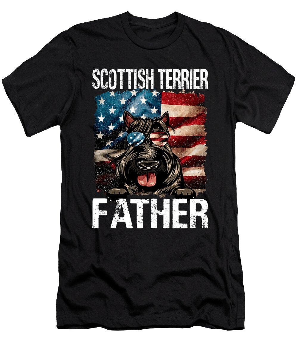 Scottish Terrier Father USA Flag Patriotic Dhbubble T-Shirt
