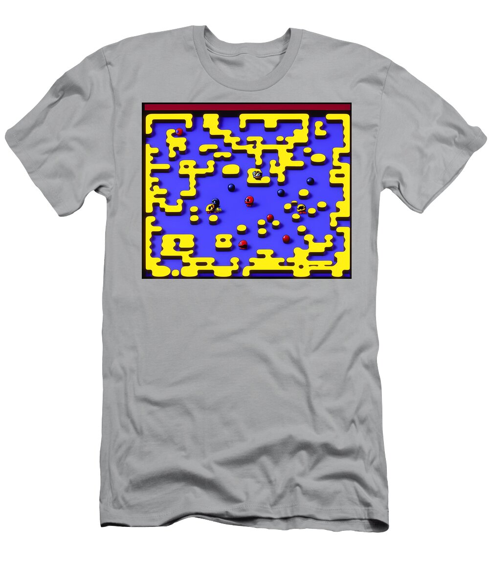 Screenshot From Pac Man Game Generative Ai Illustration Miroslav Nemecek T-Shirt