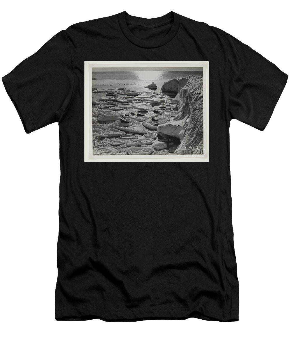 Seals Basking on Pancake Ice Bromide Print Herbert Ponting T-Shirt