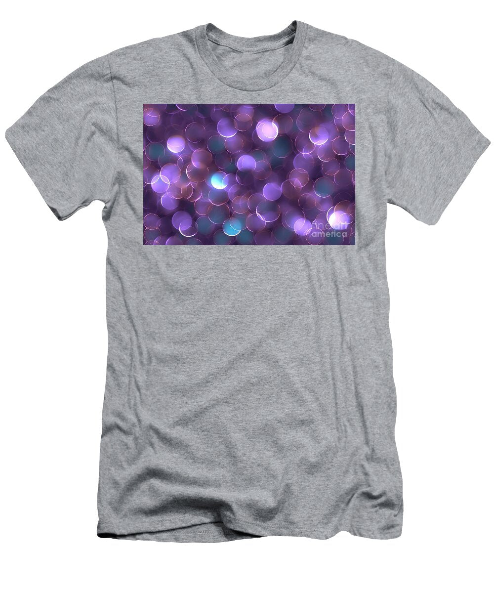Seamless Iridescent Bokeh Texture Purple Dreamy Soft Focus Holiday Party Backdrop Abstract Blurred Glitter Circles 3d Render Wallpaper N Akkash T-Shirt