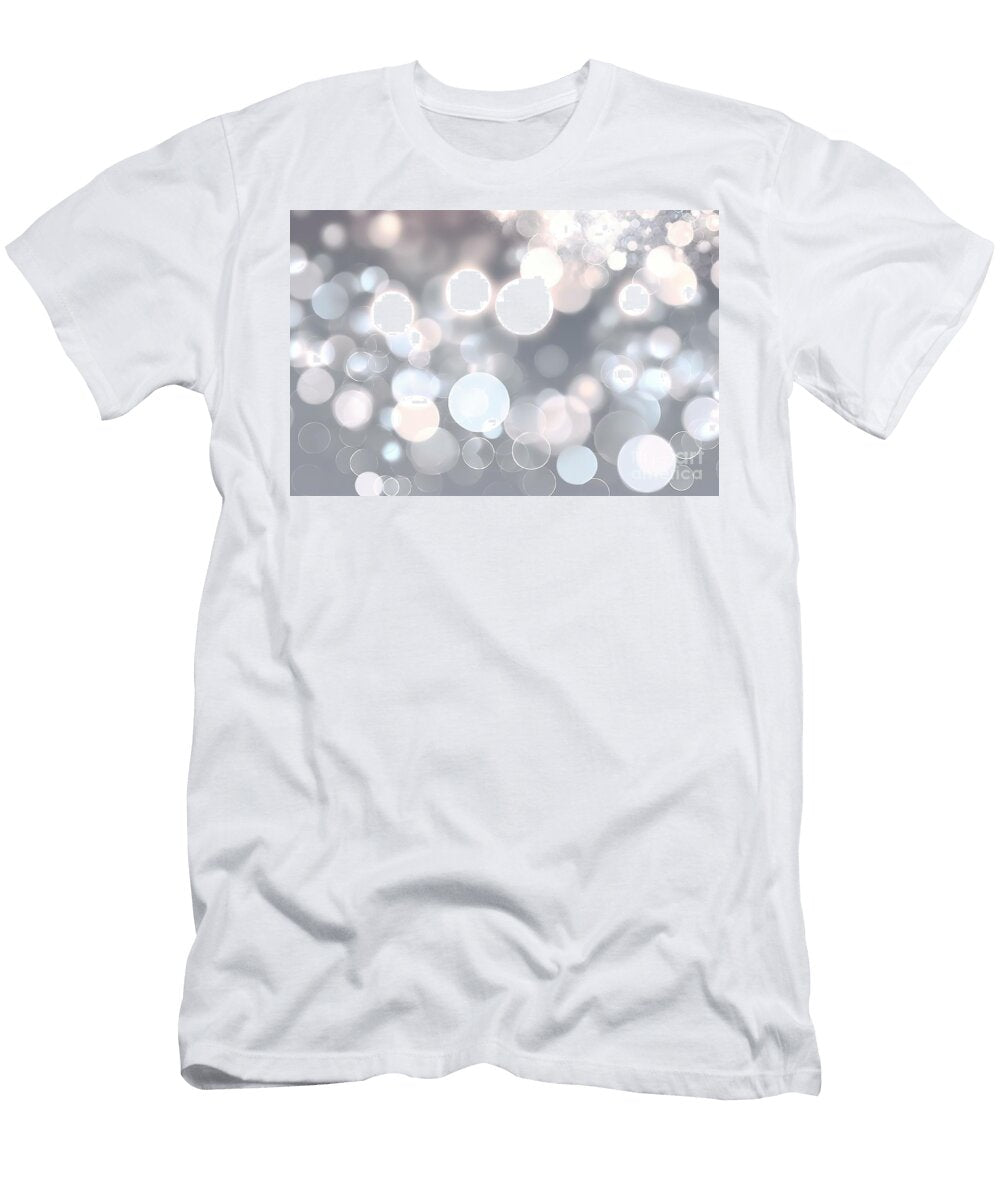 Seamless Iridescent Bokeh Texture Silver and White Dreamy Soft Focus Holiday Party Backdrop Abstract Blurred Glitter Circles 3d Render Wallpaper N Akkash T-Shirt