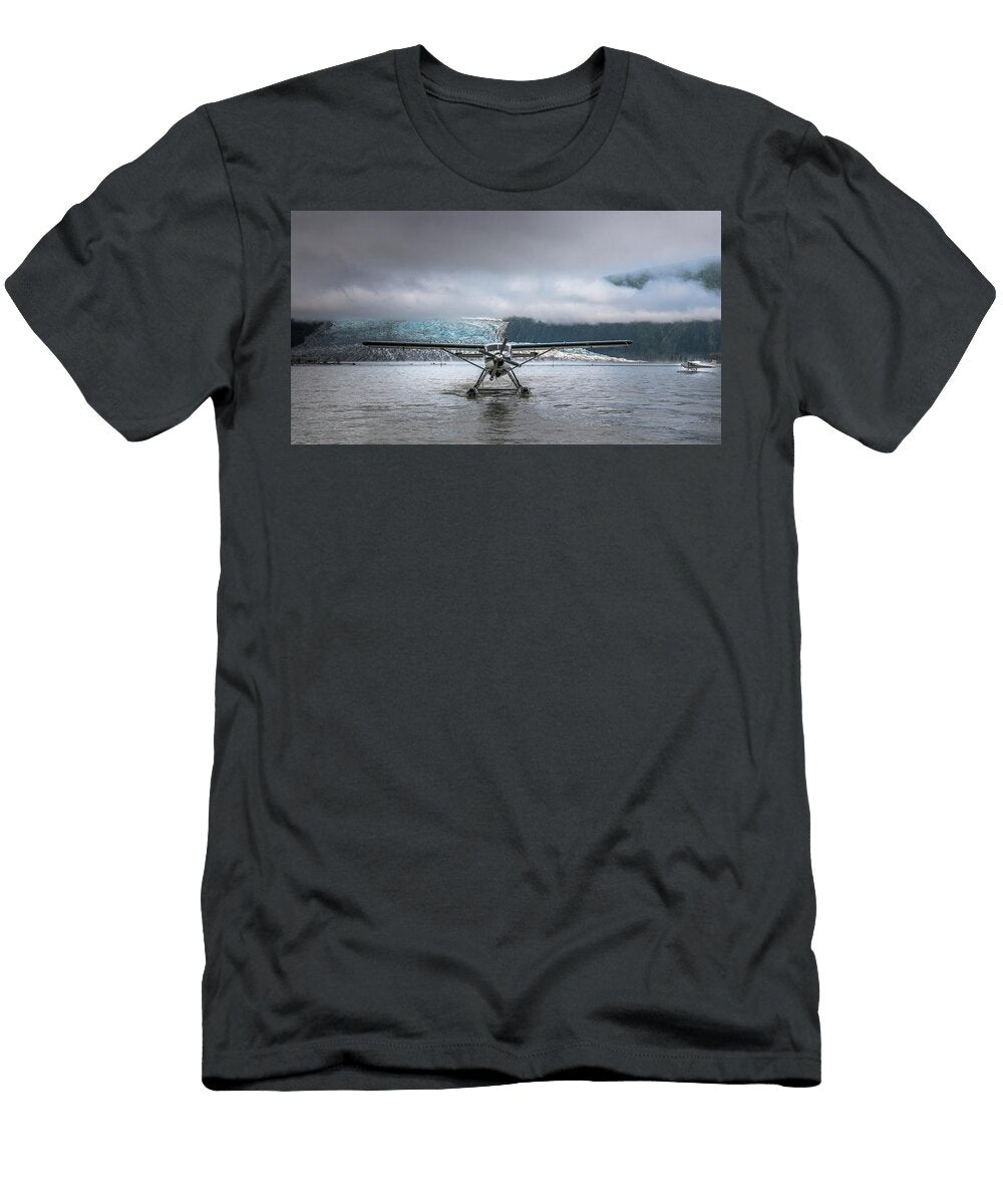 Seaplane Landing Near a Glacier David Kirby T-Shirt