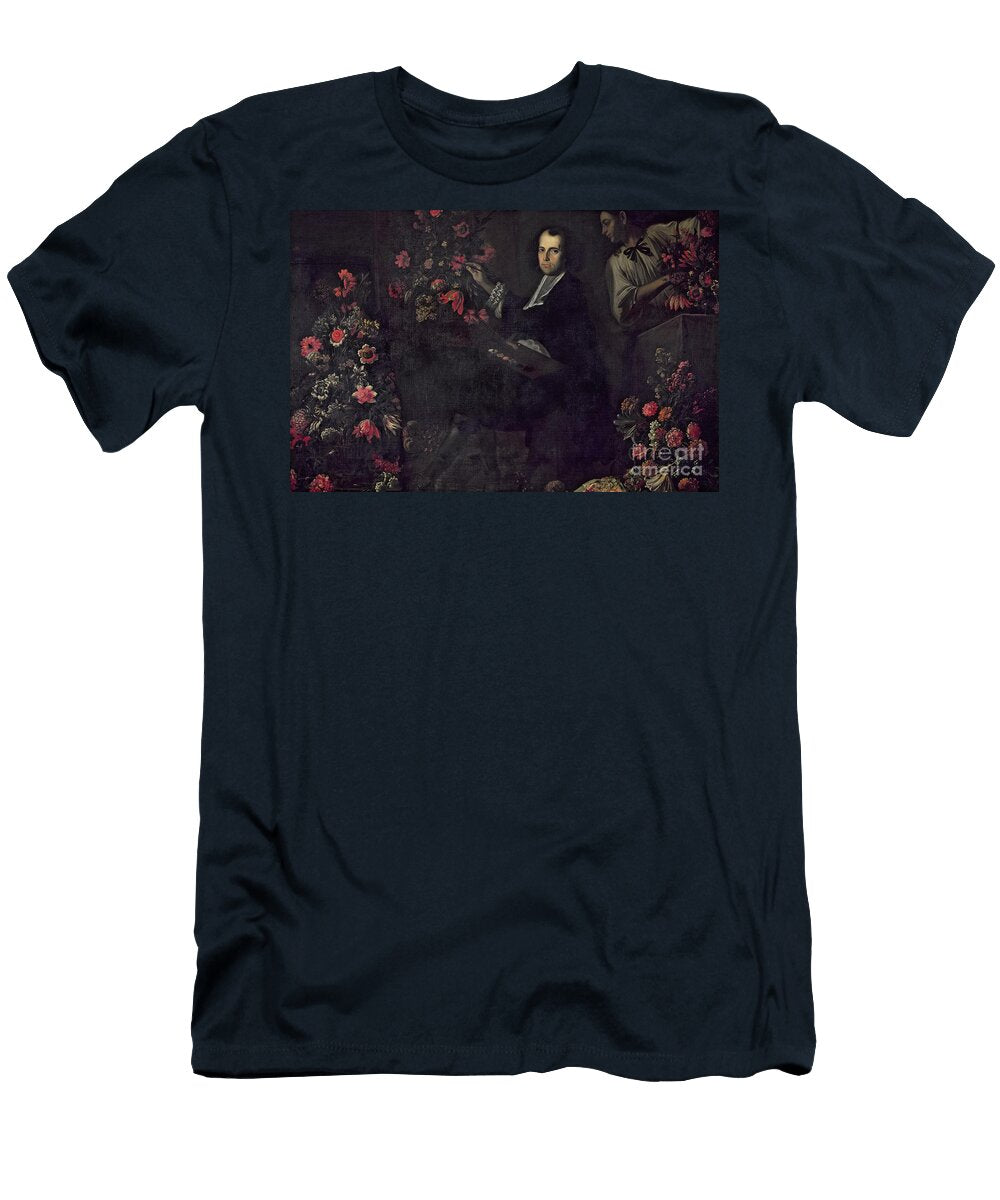 Self Portrait with a Servant C1650 Mario Dei Fiori T-Shirt