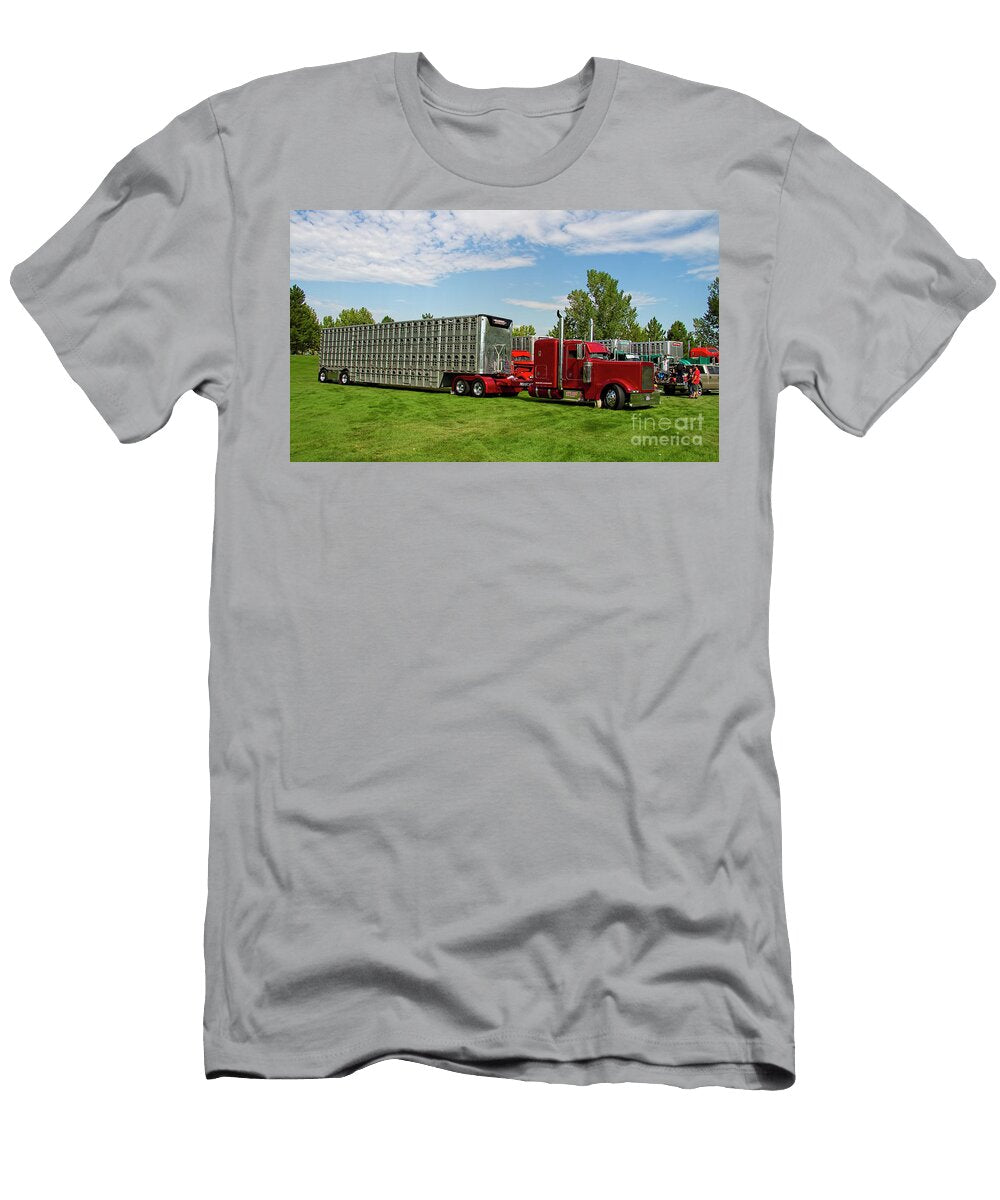 Semi Truck Cattle Hauling Nick Gray T-Shirt