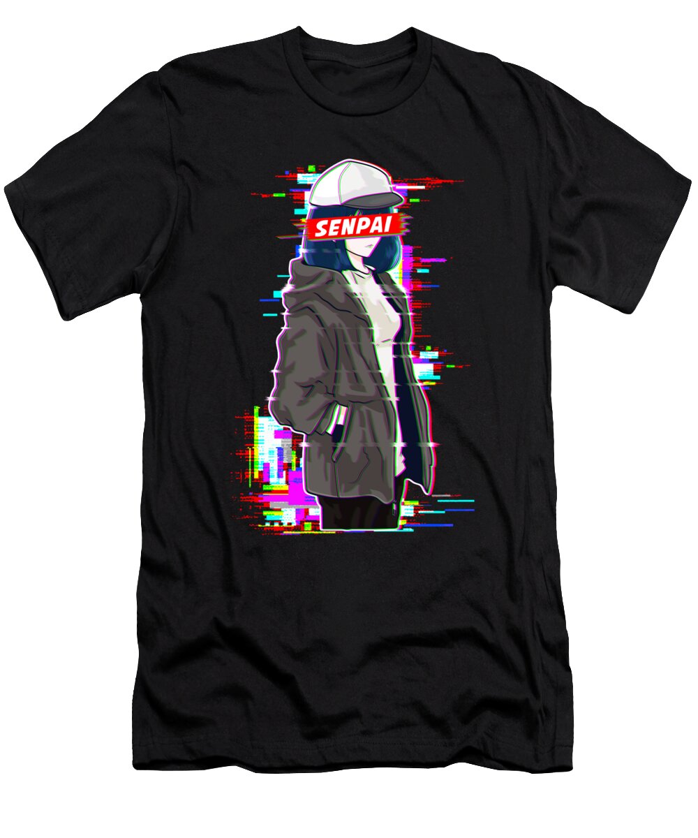 Senpai Vaporwave Aesthetic Anime Girl the Perfect Presents T-Shirt