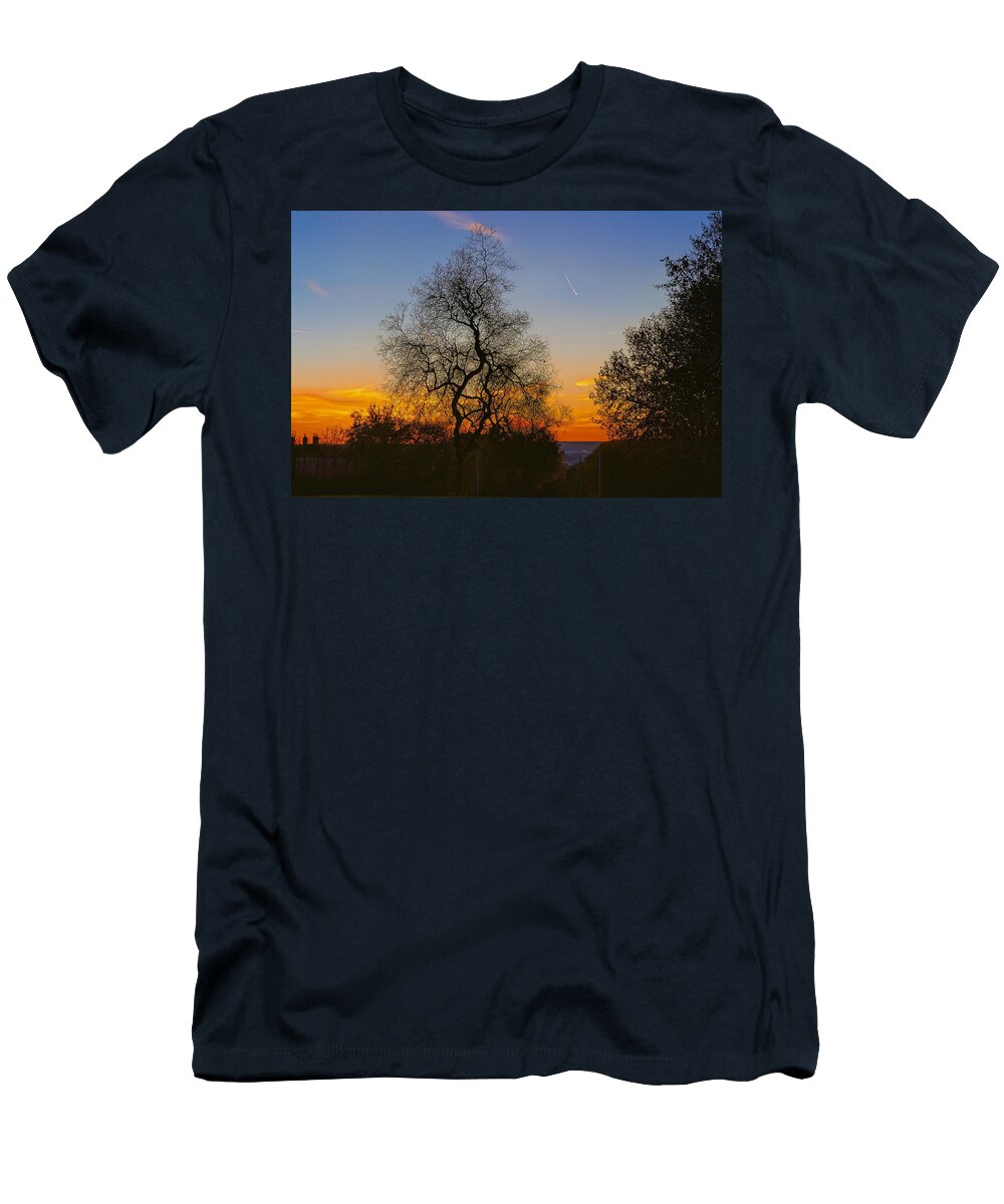 Serene Sunset Over Leafless Tree Mario G Rivera T-Shirt