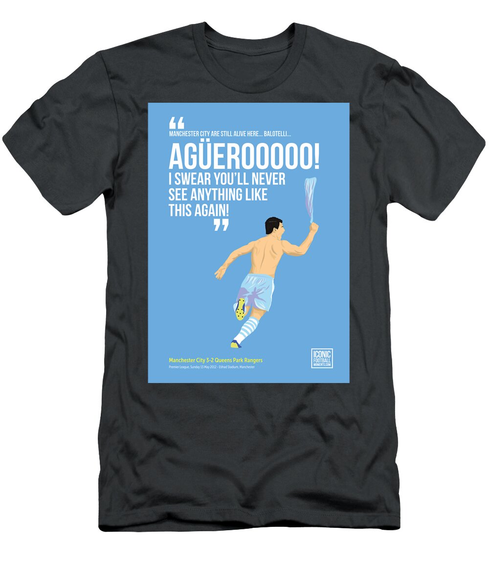 Sergio Aguero Manchester City Print Colin Allaire T-Shirt