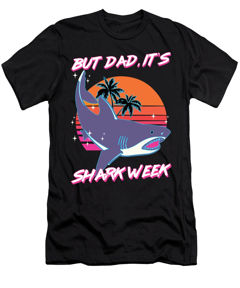 Shark Sunset 80s Neon Future T-Shirt