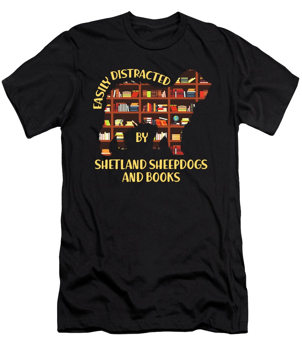 Shetland Sheepdogs and Books I Love Reading Books Thomas Larch T-Shirt