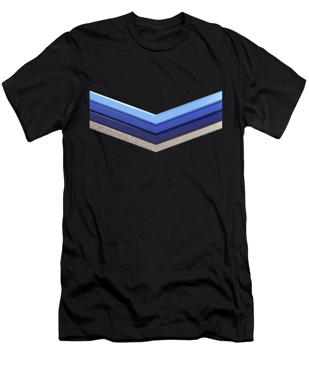 Shiny Dark and Light Blue Chevron with Metal Design Donald Lawrence T-Shirt
