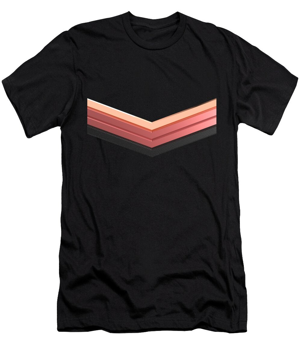 Shiny Pink Rose Gold and Black Leather Chevrons Home Decor Design Donald Lawrence T-Shirt
