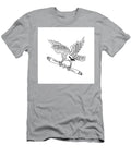 Shrike Clutching Propeller Blade Black and White Drawing Aloysius Patrimonio T-Shirt