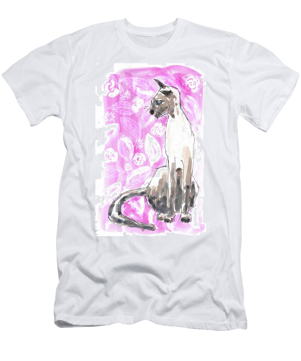 Siamese Cat in Pink Zelda Tessadori T-Shirt