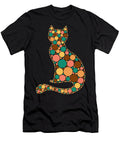 Silhouette of a Cat with Colored Polka Dots Retro Colors Andrei Krasnovi T-Shirt