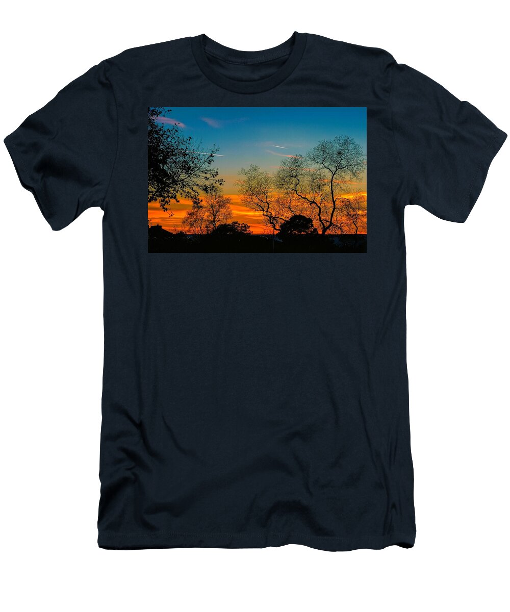 Silhouetted Trees At Sunset Mario G Rivera T-Shirt
