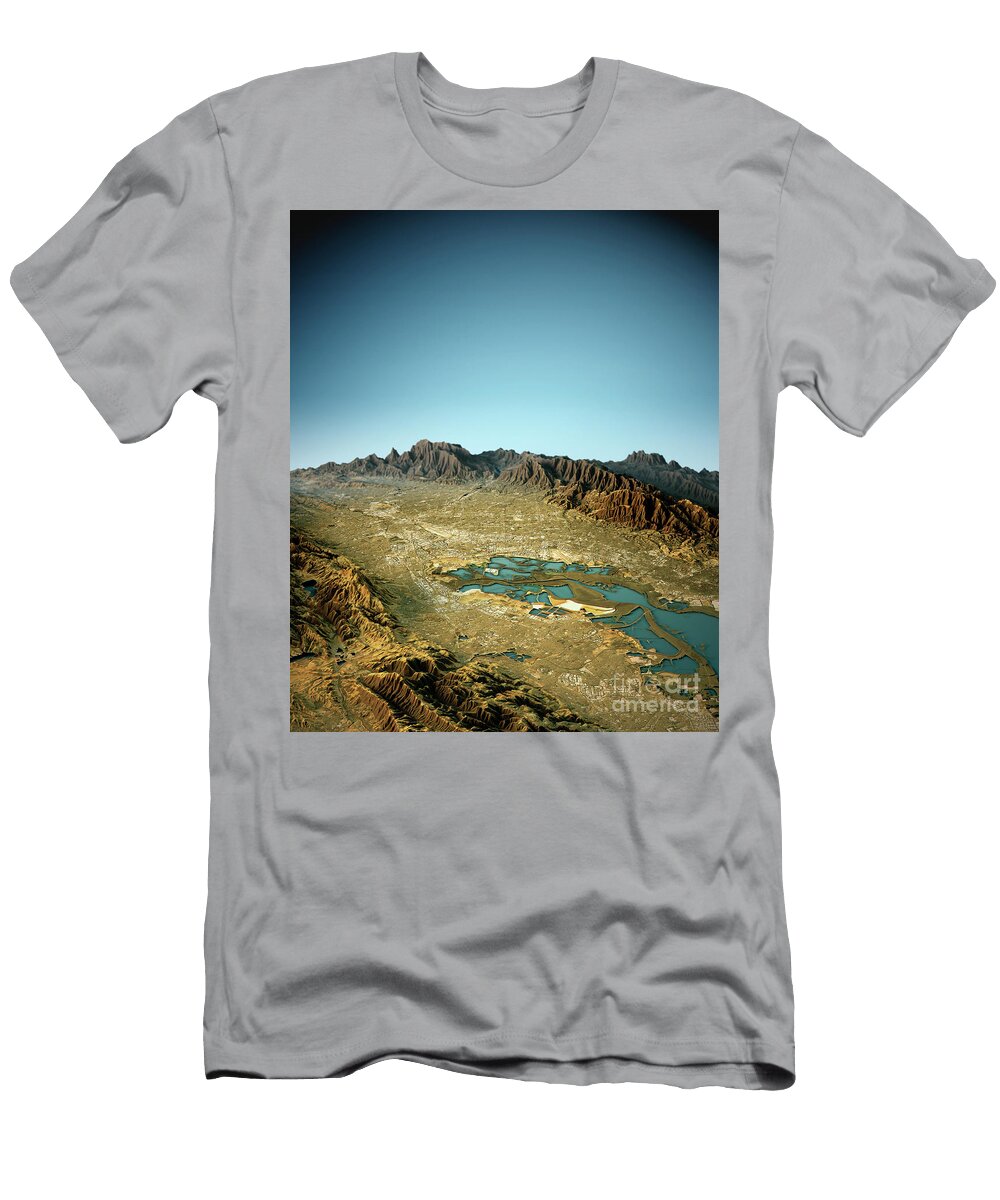 Silicon Valley 3d View North to South Natural Color Frank Ramspott T-Shirt