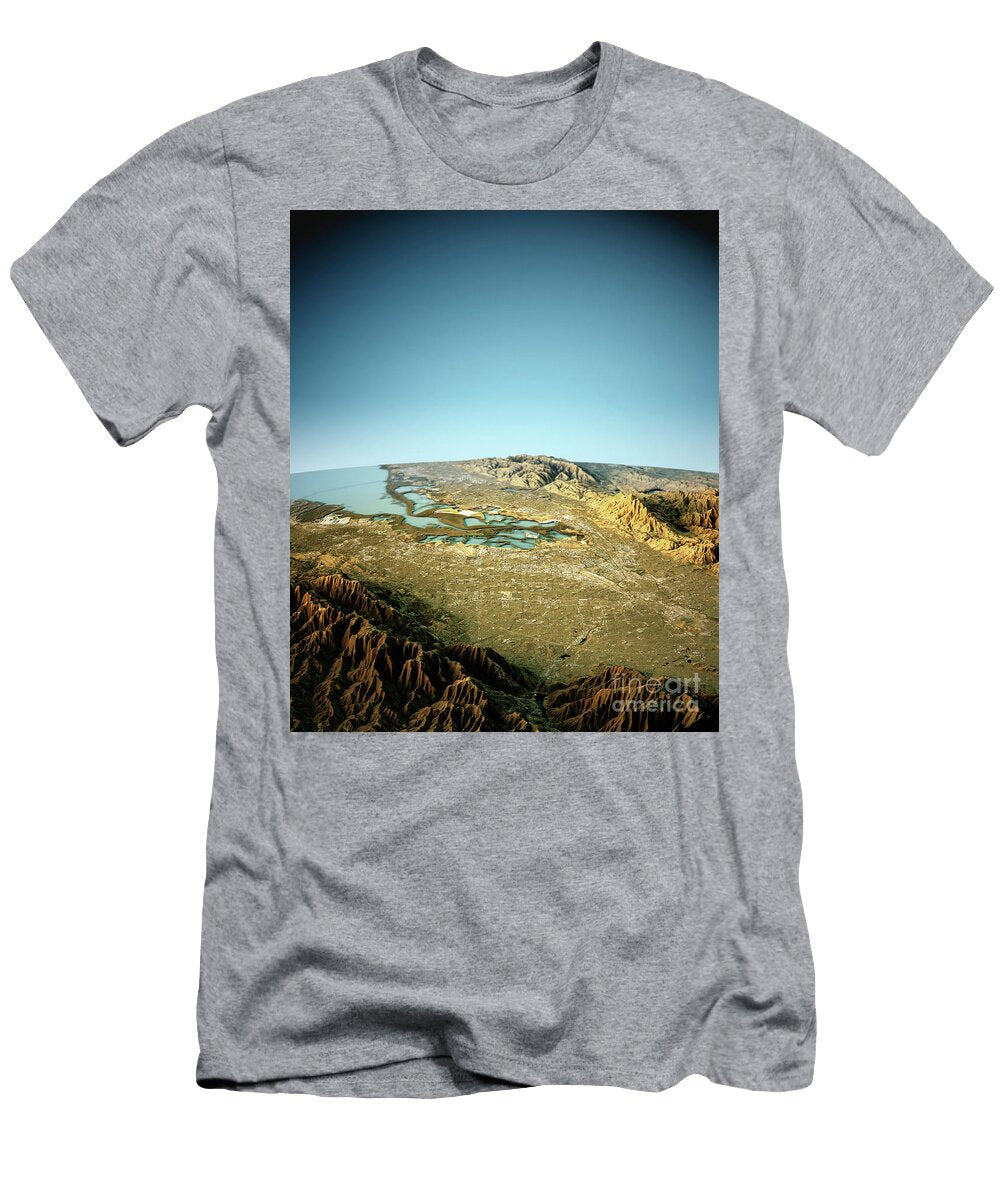 Silicon Valley 3d View South to North Natural Color Frank Ramspott T-Shirt
