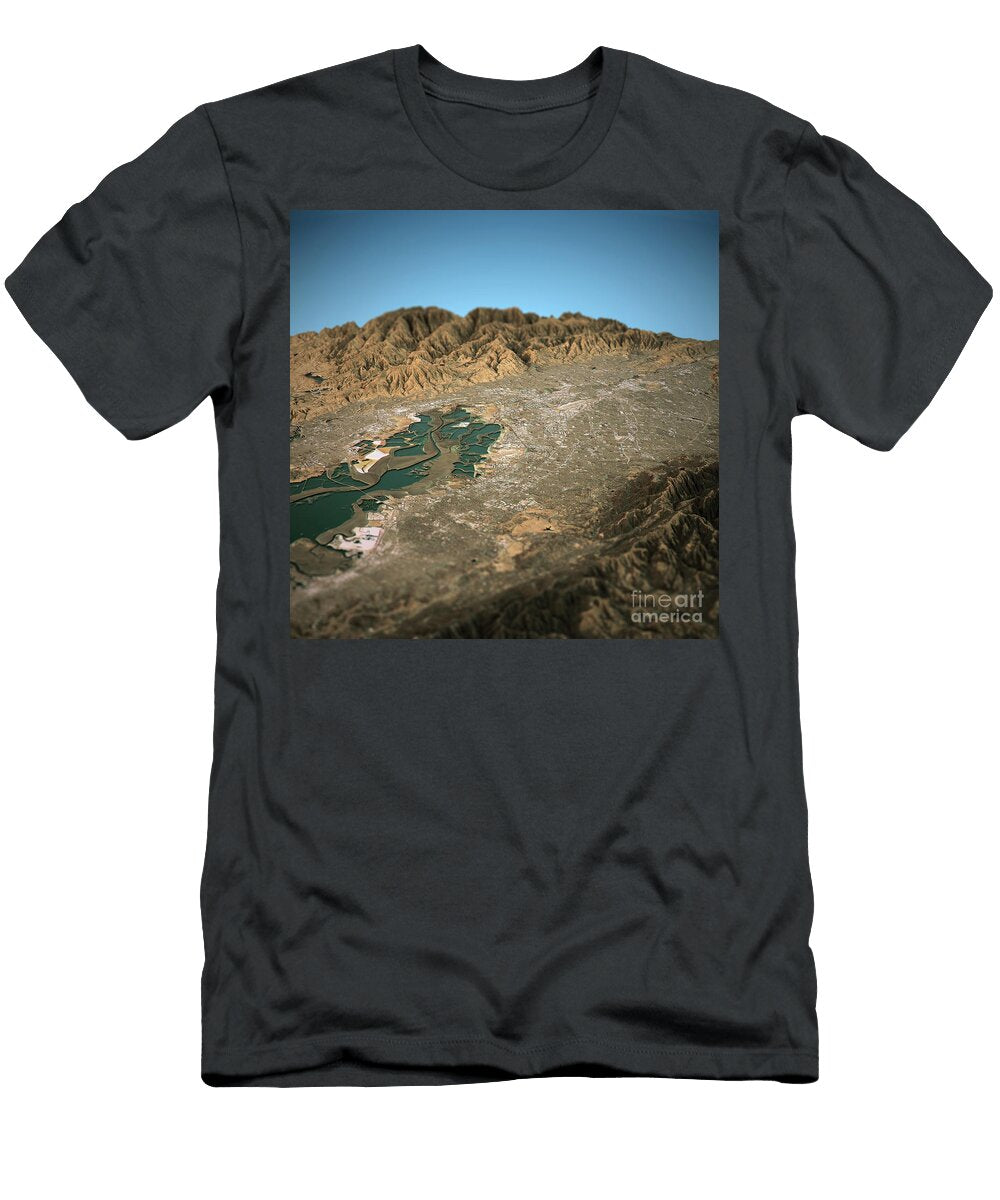 Silicon Valley 3d View West to East Natural Color Frank Ramspott T-Shirt