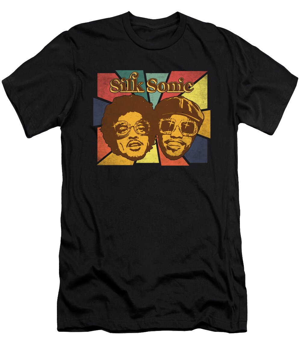 Silk Sonic Bruno Mars Anderson Paak Retro Comic Kirania Finest T-Shirt
