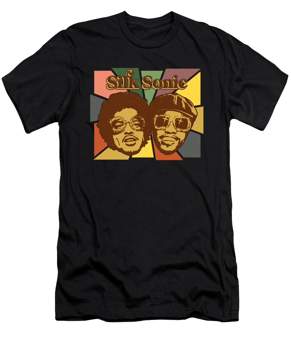 Silk Sonic Bruno Mars Anderson Paak Retro Distressed Kirania Finest T-Shirt