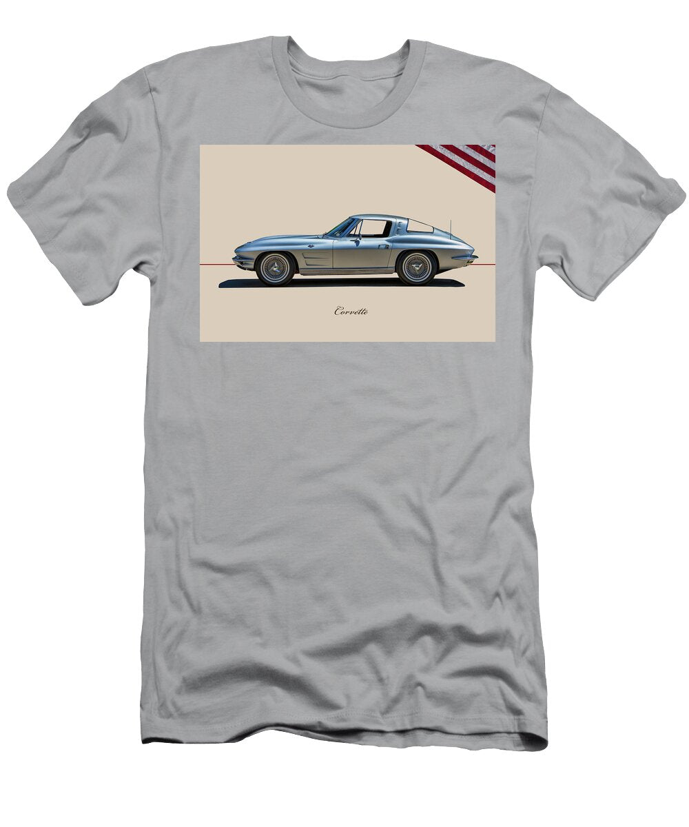 Silver Chevrolet Corvette Split Window Nick Gray T-Shirt