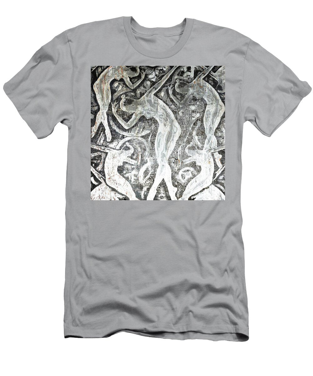 Silver Woman in the Machine Frieze Square Tony Rubino T-Shirt