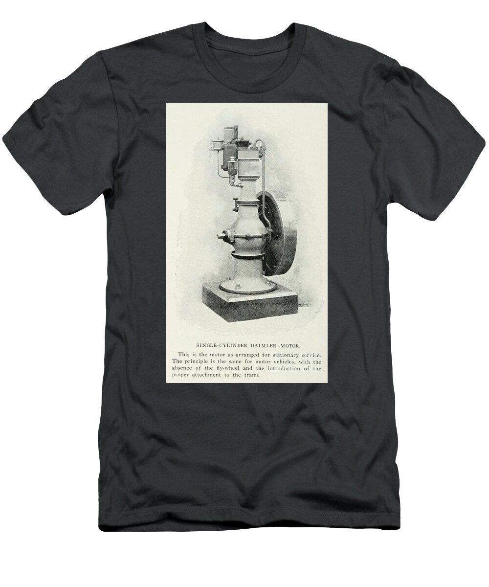 Single Cylinder Daimler Motor Historic Illustrations T-Shirt