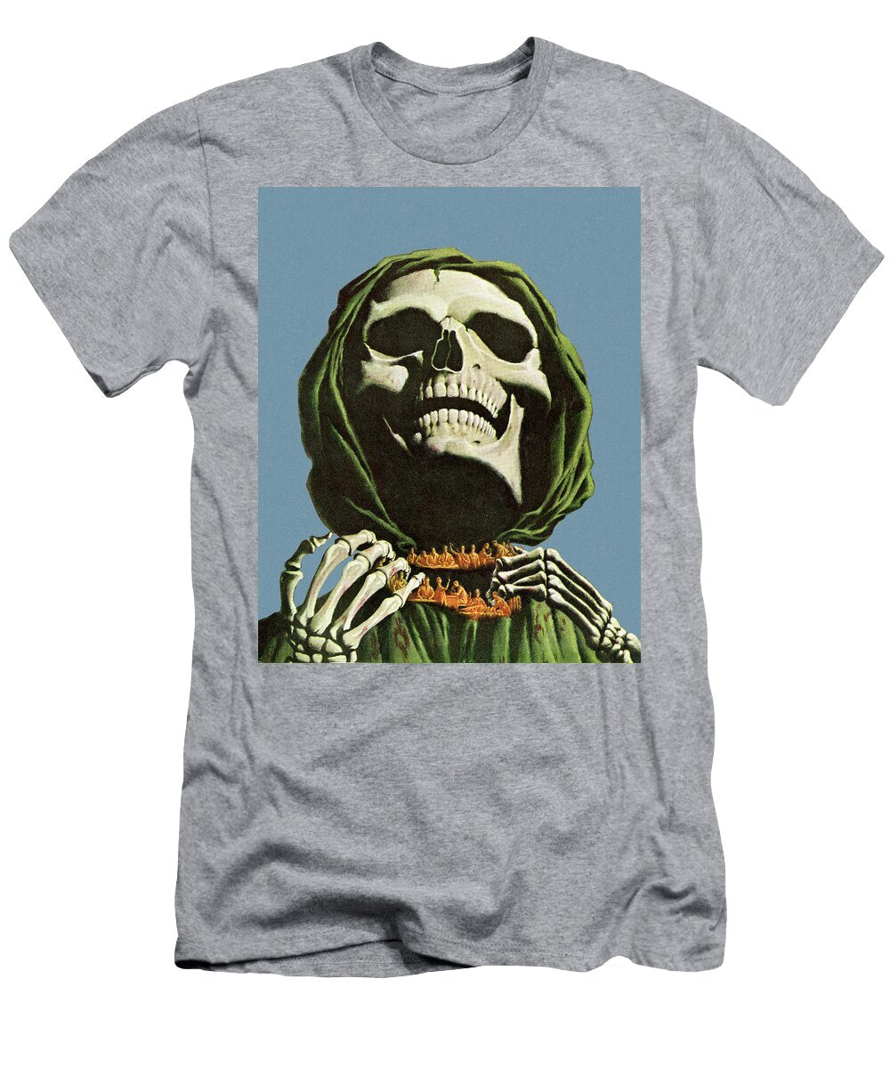 Skeleton Clutching Neck Csa Images T-Shirt