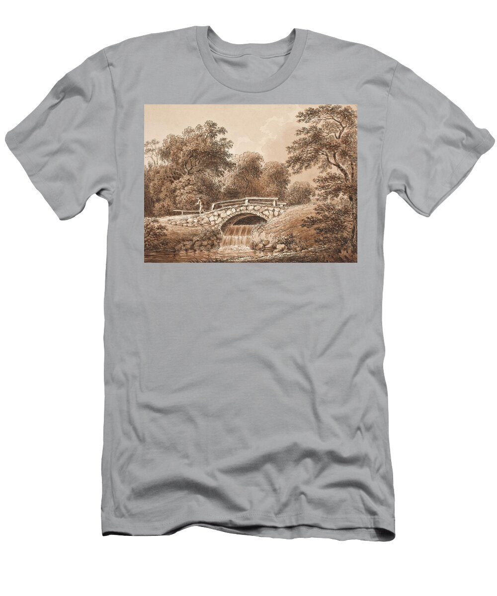 Skovparti Med Bro Over Alob Art Anton Carl Dusch German T-Shirt