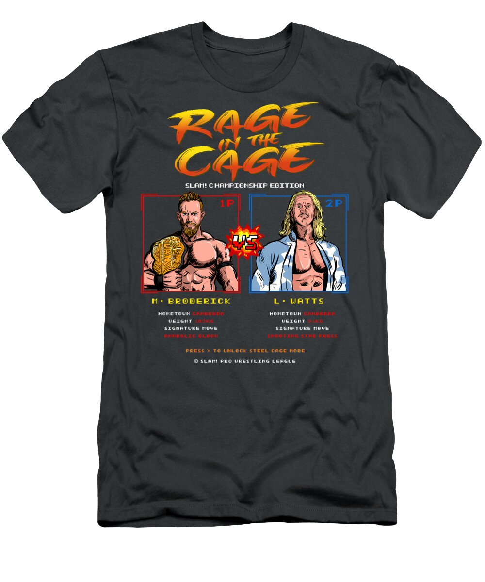 Slam Pro Wrestling League Mikey Broderick Vs Luke Watts Cage Match Quang Vu T-Shirt