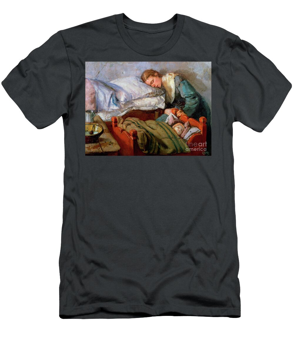 Sleeping Mother 1883 Christian Krohg T-Shirt