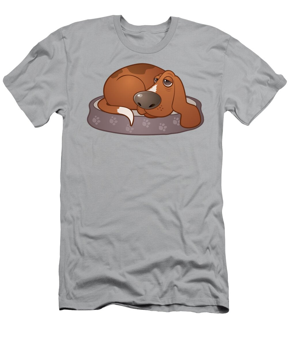 Sleepy Hound Dog John Schwegel T-Shirt