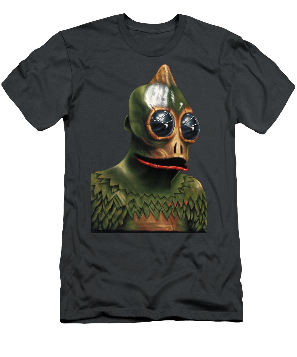 Sleestak From the Land of the Lost Tv Show Oil on Velvet By Jorge Torrones Ver7 Jorge Terrones T-Shirt