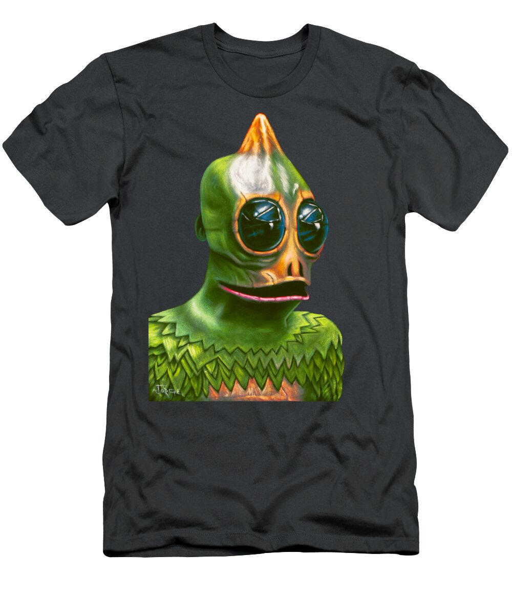 Sleestak From the Land of the Lost Tv Show Oil on Velvet By Jorge Torrones Version 9 Jorge Terrones T-Shirt