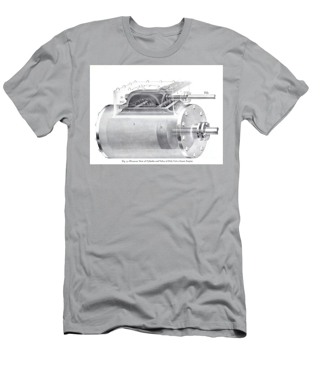 Slide Valve Steam Engine Cylinder Mechanism Diagram As1 Historic Illustrations T-Shirt