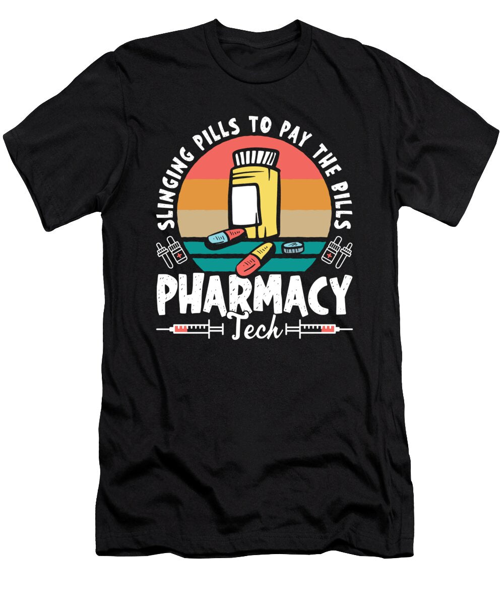 Slinging Pills Pharmacy Technician Pharmacist Gift Tshirtconcepts Marvin Poppe T-Shirt