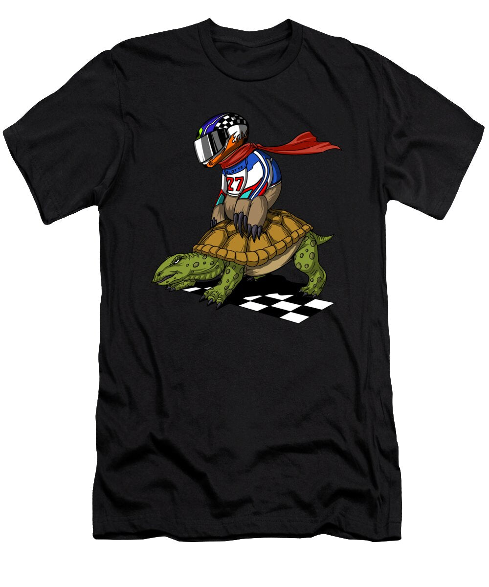 Sloth Racer Riding Turtle Nikolay Todorov T-Shirt