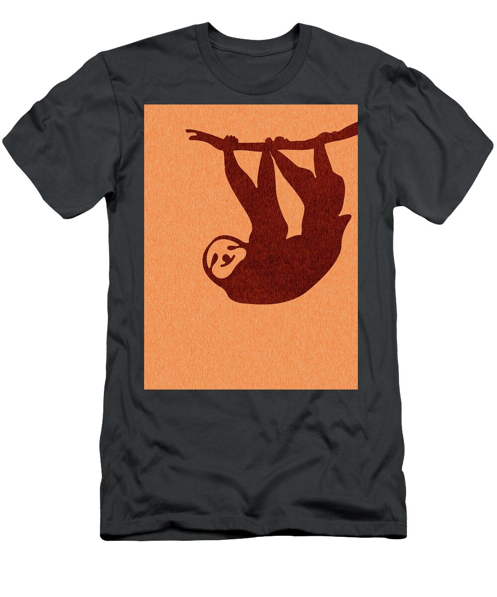Sloth Silhouette Scandinavian Nursery Decor Animal Friends for Kids Room Minimal Studio Grafiikka T-Shirt