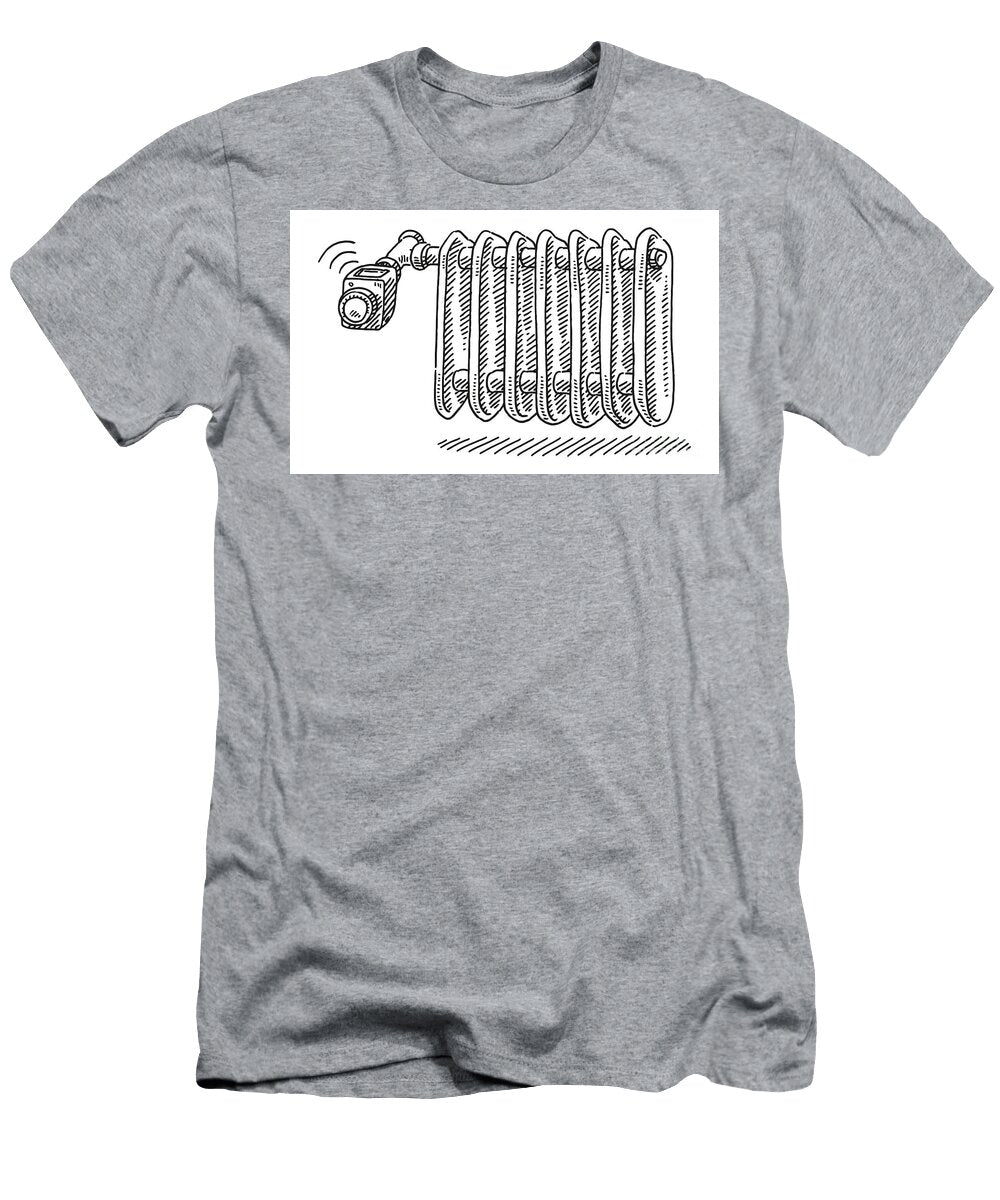 Smart Home Thermostat Radiator Drawing Frank Ramspott T-Shirt