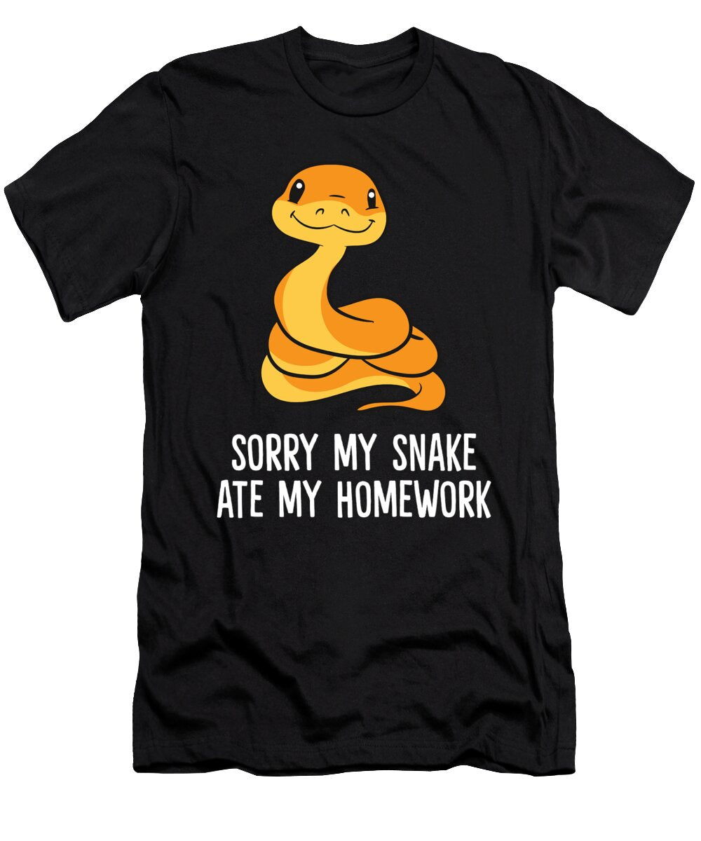 Snake Pet Son Daughter School Sorry My Snake Ate Homework Eq Designs T-Shirt