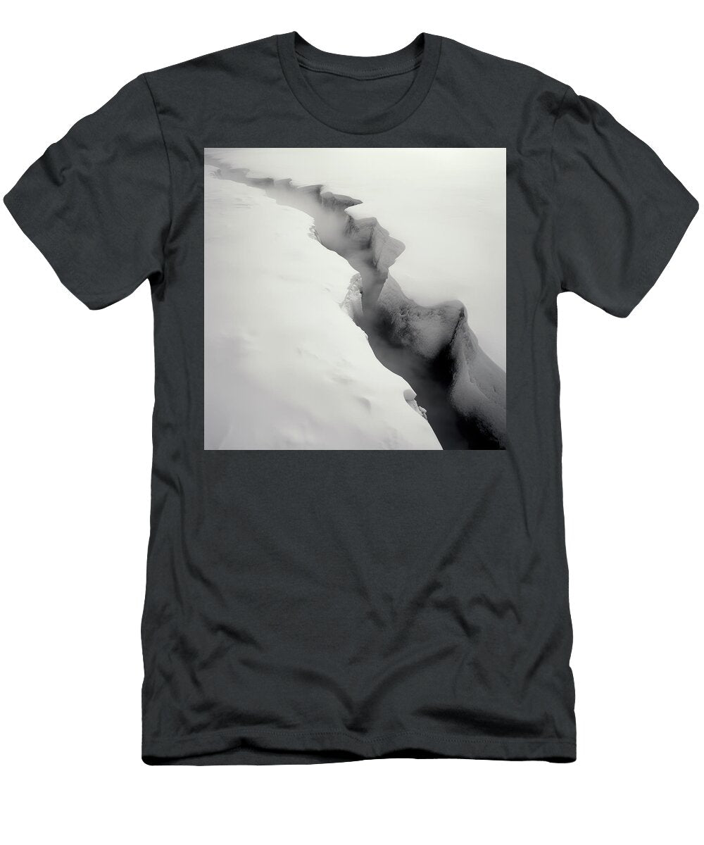 Snow Crevasse Over Running Stream Yo Pedro T-Shirt