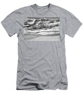 Snow Drifts At the Base of the Rockies Black and White Adam Jewell T-Shirt