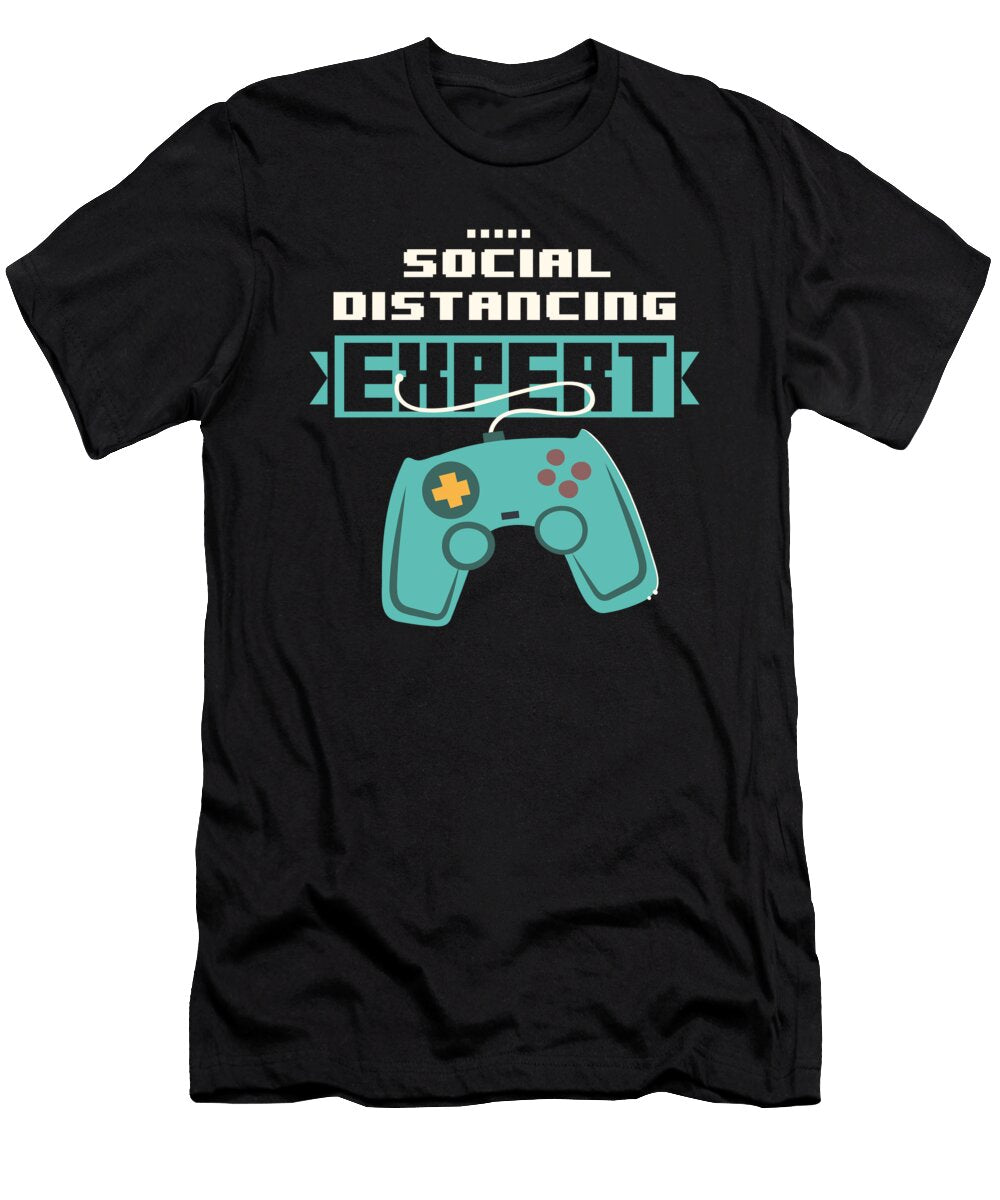 Social Distancing Expert Gaming Video Gamer Boys Maximus Designs T-Shirt