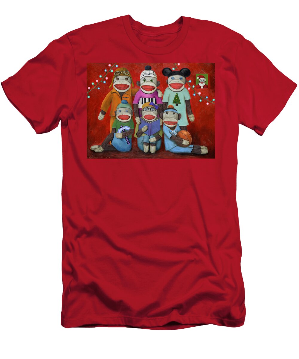 Sock Doll Family Portrait Leah Saulnier the Painting Maniac T-Shirt