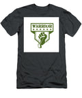Soldier Hand Clutching Dogtag Warrior Crest Retro Aloysius Patrimonio T-Shirt