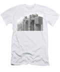 Sonic Landscapes in Dystopia Urban Landscapes That Visually Represent Sound in a Dystopian Setting Rhys Jacobson T-Shirt