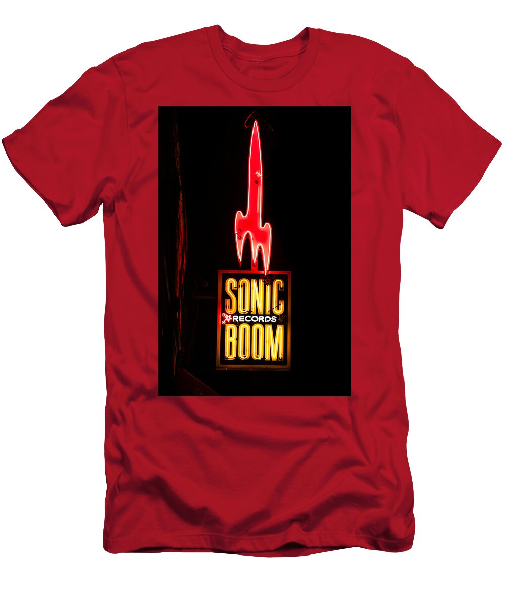 Sonic Records Neon Lights in Ballard Seattle Washington Tristan Williams T-Shirt